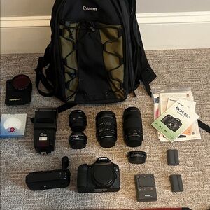 Canon 40D Camera Kit with Black and Olive Backpack